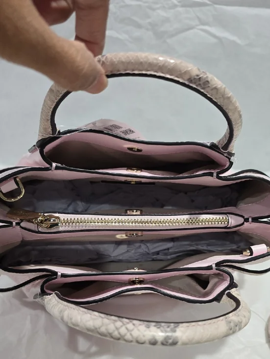 Kate Spade Dumpling Snake Embossed Small Satchel, Shimmer Pink Multi - Picture 8 of 9